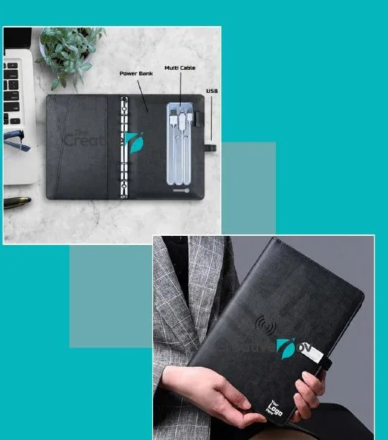 Multifunctional diary with branded technology accessories