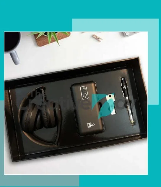 Smart utility box with headphones and charging accessories